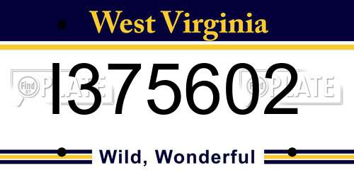I375602 West Virginia License Plate