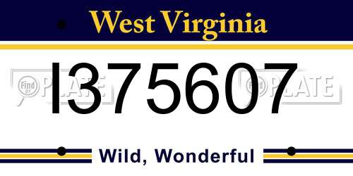 I375607 West Virginia License Plate
