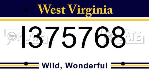 I375768 West Virginia License Plate
