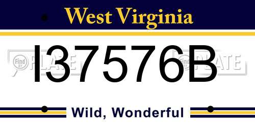 I37576B West Virginia License Plate