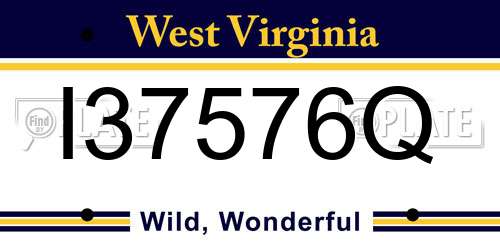 I37576Q West Virginia License Plate