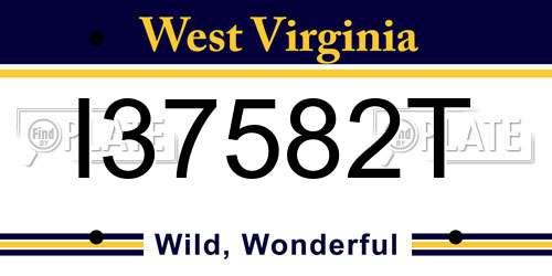 I37582T West Virginia License Plate