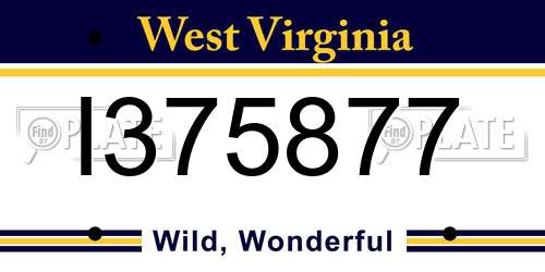 I375877 West Virginia License Plate