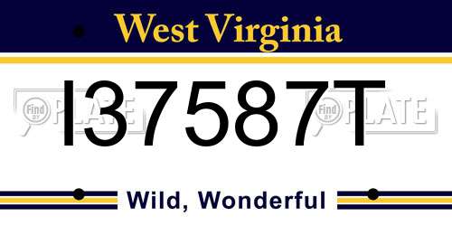 I37587T West Virginia License Plate