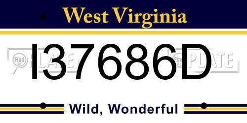 I37686D West Virginia License Plate