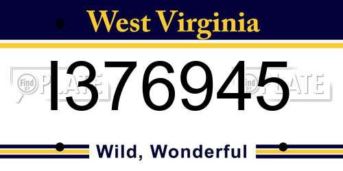 I376945 West Virginia License Plate