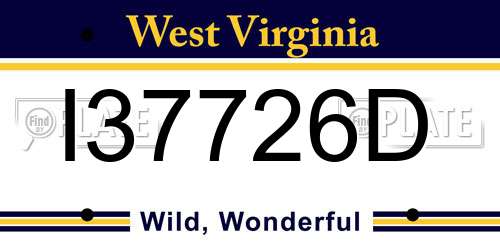 I37726D West Virginia License Plate