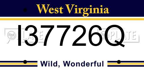 I37726Q West Virginia License Plate
