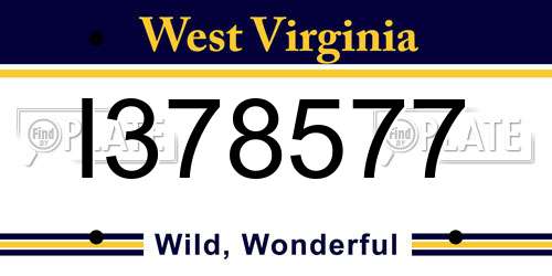 I378577 West Virginia License Plate