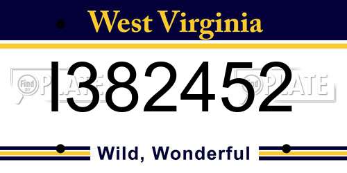 I382452 West Virginia License Plate