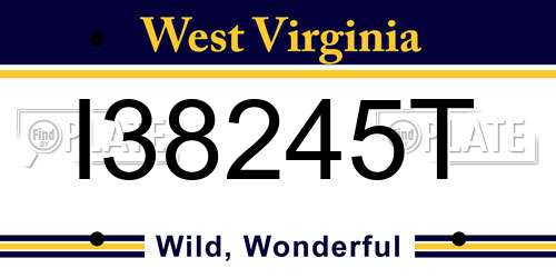 I38245T West Virginia License Plate