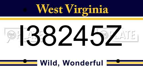 I38245Z West Virginia License Plate
