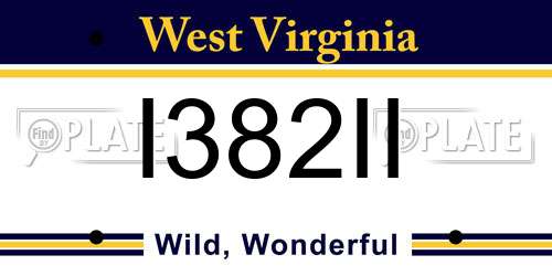I382II West Virginia License Plate