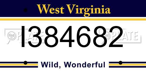 I384682 West Virginia License Plate