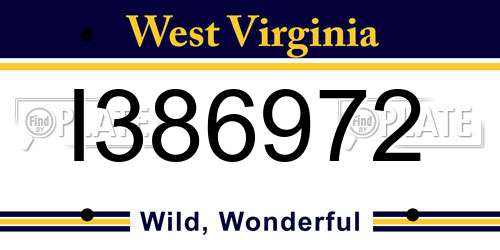 I386972 West Virginia License Plate