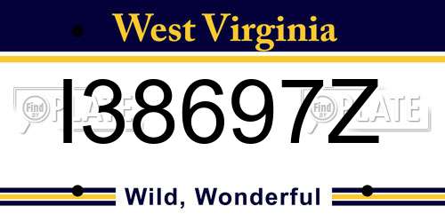 I38697Z West Virginia License Plate
