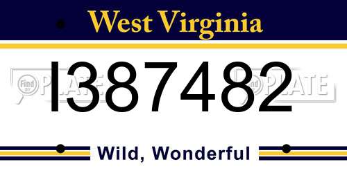 I387482 West Virginia License Plate