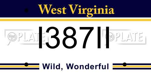 I387II West Virginia License Plate