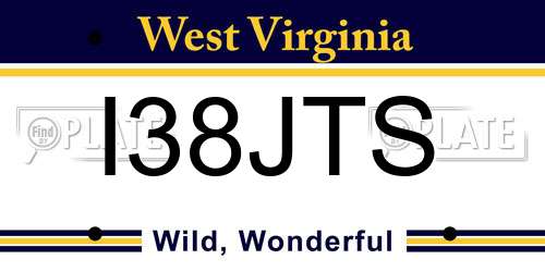 I38JTS West Virginia License Plate