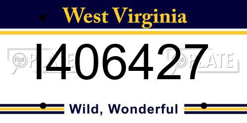 I406427 West Virginia License Plate