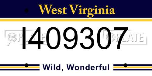 I409307 West Virginia License Plate