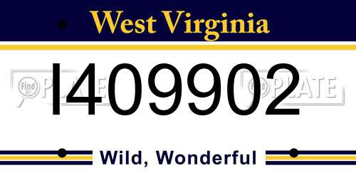 I409902 West Virginia License Plate