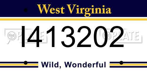 I413202 West Virginia License Plate