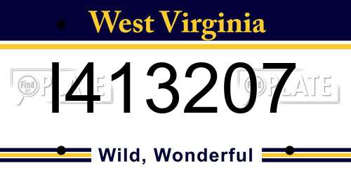 I413207 West Virginia License Plate