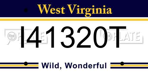 I41320T West Virginia License Plate