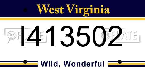 I413502 West Virginia License Plate