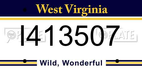 I413507 West Virginia License Plate