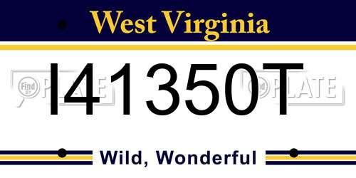 I41350T West Virginia License Plate