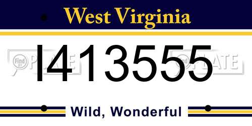 I413555 West Virginia License Plate