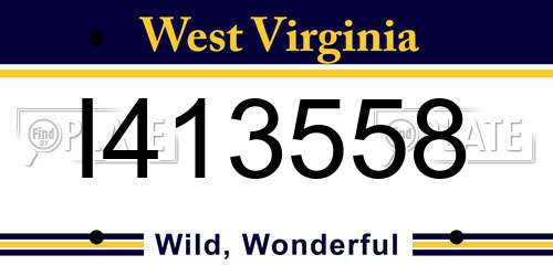 I413558 West Virginia License Plate