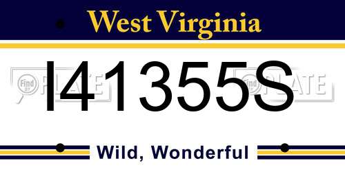 I41355S West Virginia License Plate