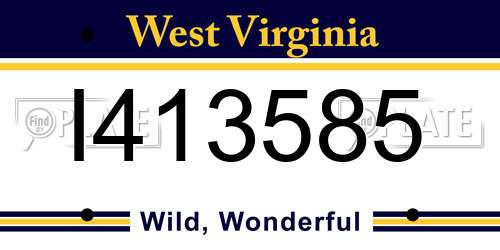 I413585 West Virginia License Plate