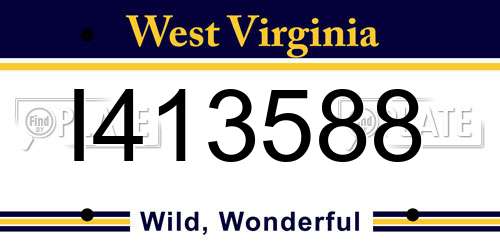 I413588 West Virginia License Plate