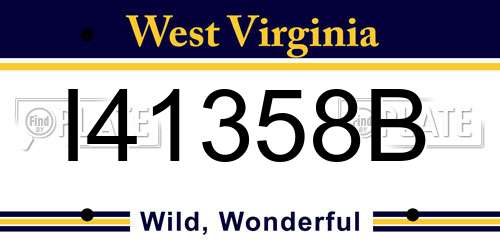 I41358B West Virginia License Plate