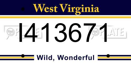 I413671 West Virginia License Plate
