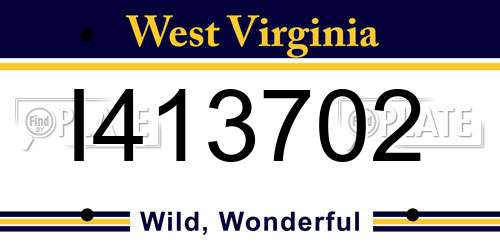 I413702 West Virginia License Plate
