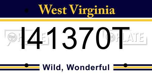 I41370T West Virginia License Plate