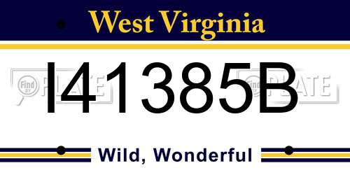 I41385B West Virginia License Plate