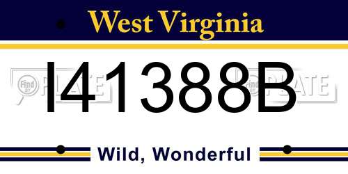 I41388B West Virginia License Plate