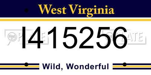 I415256 West Virginia License Plate