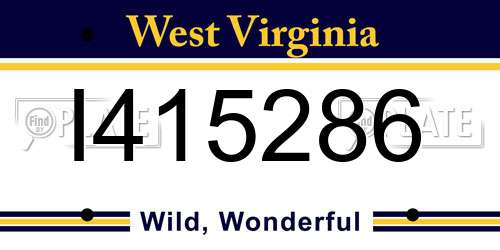 I415286 West Virginia License Plate