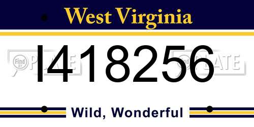 I418256 West Virginia License Plate