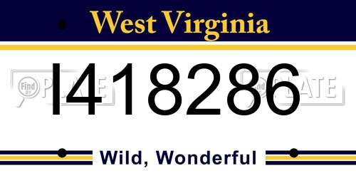 I418286 West Virginia License Plate