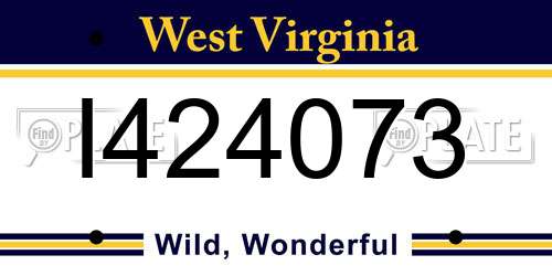 I424073 West Virginia License Plate