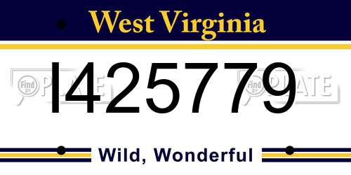 I425779 West Virginia License Plate