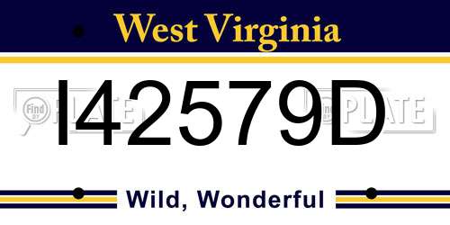I42579D West Virginia License Plate